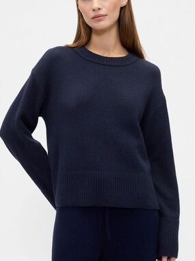 NWT GAP CashSoft Crewneck Sweater XL | Navy Blue Soft Knit Relaxed Fit Capsule
